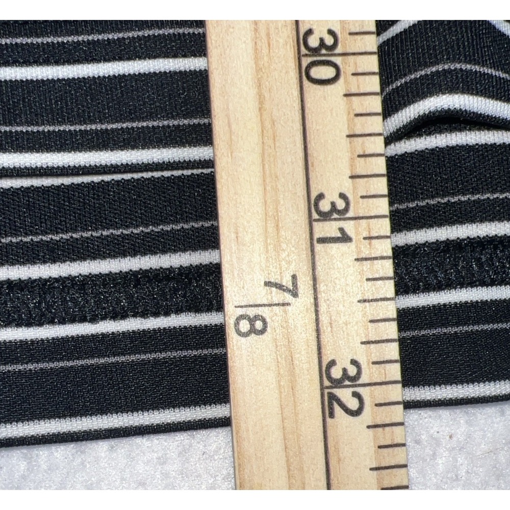 Under Armour HeatGear Polo Shirt Men's LG Tall Black White Stripe Loose Golf L - Picture 9 of 9